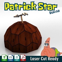 patrick stella casa spugna mare bob bikini cartone animato giocattolo laser cnc taglio giochi giocattoli puzzle 3d print model - Mito3D