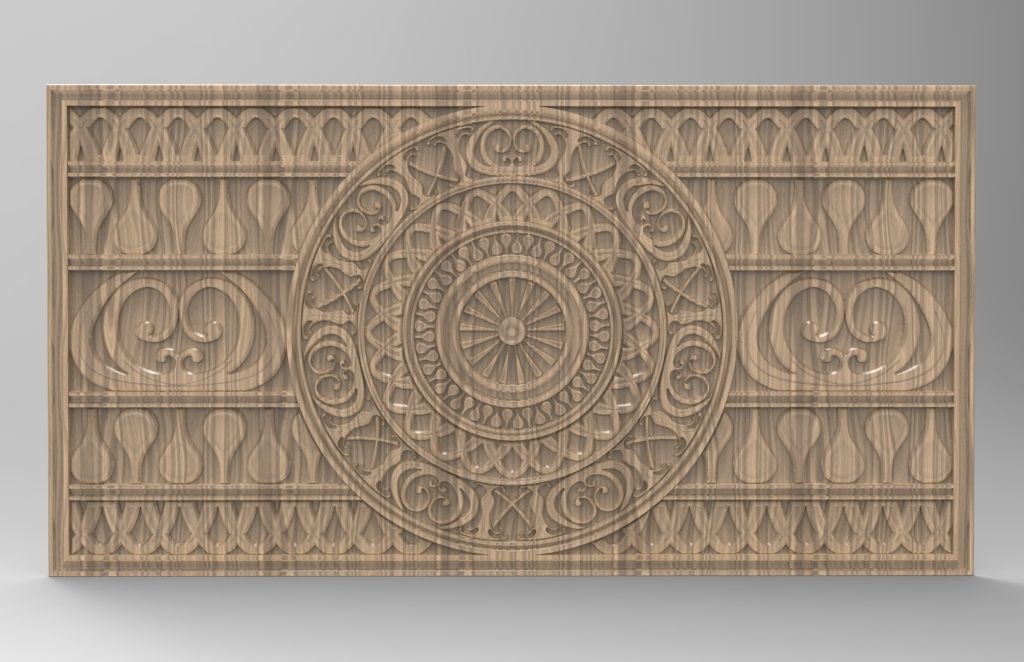 pattern bed headboard - back plane furniture house wood decorative cnc home panel bedroom interior decoration carving 3d cutting 3D print model - Mito3D