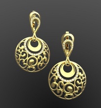 pattern earring design gold silver erring jewelry earrings 3d print model - Mito3D