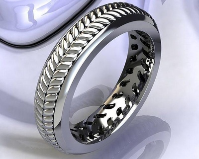 pattern eternity wedding band growth luxury jewelry elegant silver printable jewellery gold casting ring jewel rings fashion sterling engagement 3d print model - Mito3D