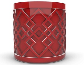 pattern flower pot container decoration art kitchen nature symbol design houseware folk house dining 3d print model - Mito3D