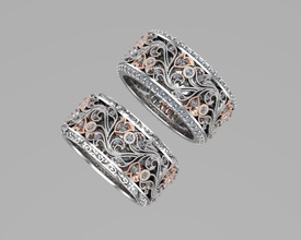pattern gold rings nn064 jewelry patterns ring silver platinum gifts presents models girls girl women birthday anniversary anniversaries engagement luxury special men 3d print model - Mito3D