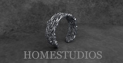 pattern ring 9 jewelry gold silver printable engagement sterling steel bikers fashion beauty platinum fantasy freak rings 3d print model - Mito3D