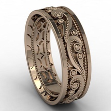 pattern ring band jewelry wedding fashion printable gold rings mens 3d print model - Mito3D