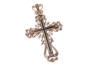 patterned cross jewelry traditional gold antique retro religion christian catholic catholicism christianity faith lutheranism pendants 3d print model - Mito3D