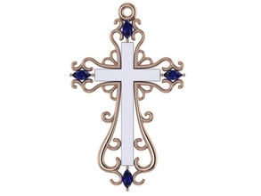patterned cross jewelry traditional religion christian catholic catholicism christianity faith lutheranism classic case goldsmith cad milling cnc print version pendants 3d print model - Mito3D