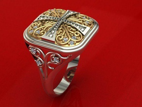 patterned ring jewelry 3d rings fashion printable diamond jewellery gold silver ladies 3d print model - Mito3D