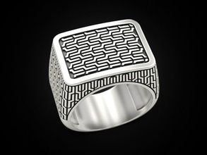 patterned ring jewelry print 3dprinted jewellery printable rings design jewel golden fashion printabl printing gold prototyping silver biker blackening texture 3d print model - Mito3D