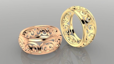 patterned women ring - model 1 jewelry gold printable silver diamond jewellery jewel gem platinum fashion prototyping finger eternity rings 3d print model - Mito3D