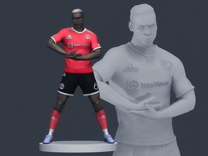 Paulo pogba 3d imprimível 2 esporte estátua futebol decoração França arte moda miniaturas figuras estatueta personagem homem humano campista esculturas 3d print model - Mito3D