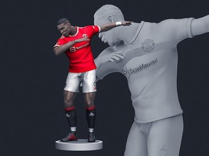 Paulo pogba 3d imprimível 3 esporte estátua futebol decoração França arte moda miniaturas figuras estatueta personagem homem humano campista esculturas 3d print model - Mito3D
