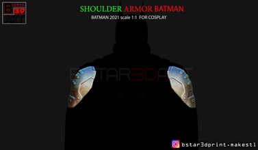 pauldron armor -shoulder - batman 2021 robert pattinson shoulder cosplay mask helmet marvel dc comic pauldon games toys 3d print model - Mito3D