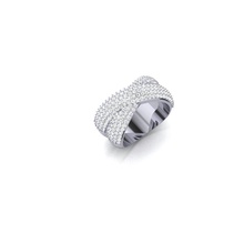 pflastern bypass ring diamant silber druckbar juwel brillant weiß sterling engagement gold engagem mode kopfsteinpflaster schmuck ringe 3d print model - Mito3D