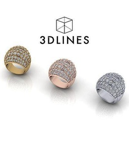 pave diamond jewelry ring platinum design art gold printable silver rings jewel jewellery luxury fashion gem designer wedding engagement brilliant 3d print model - Mito3D