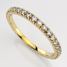 pave diamond wedding band jewelry ring classic fashion micro bridal rings 3d print model - Mito3D