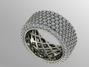 paver éternité bande taille 6 75 10 diamant bague imprimable bijoux anneaux 3d print model - Mito3D