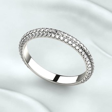 pave gems wedding gold ring rhino printable 3dprint jewel jwelry print zircons diamonds jewelry engagement jewellery diamond fashion rings 3d print model - Mito3D
