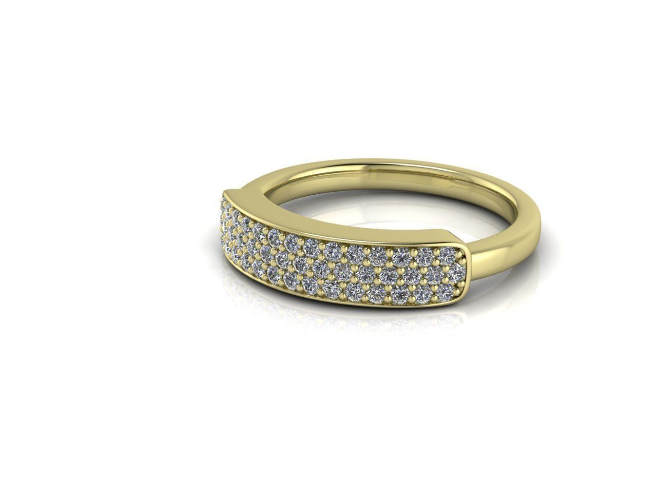 pave gold diamonds ring jewelry unisex special diamond jewel pavings stones rings 14k 18k cad engagement jewellery printable gem gemstone 3D print model - Mito3D