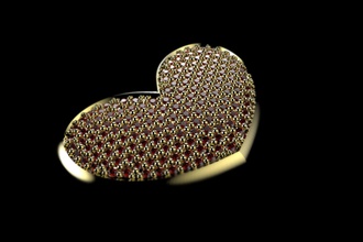 pavimentação pingente de coração jóias ouro 3d modelo gosta elegante embelezar olha gemas diamante esmeralda safira pingentes 3d print model - Mito3D