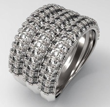 pave ring jewelry rings broad unique 3d print model - Mito3D