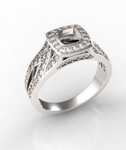 pave ring jewelry 3dmodel rhino matrix invisiblesettings fashion printable rings 3d print model - Mito3D