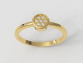 pavimentar anel argolas joalheria diamante noivado ouro prata clássico gema 3d print model - Mito3D