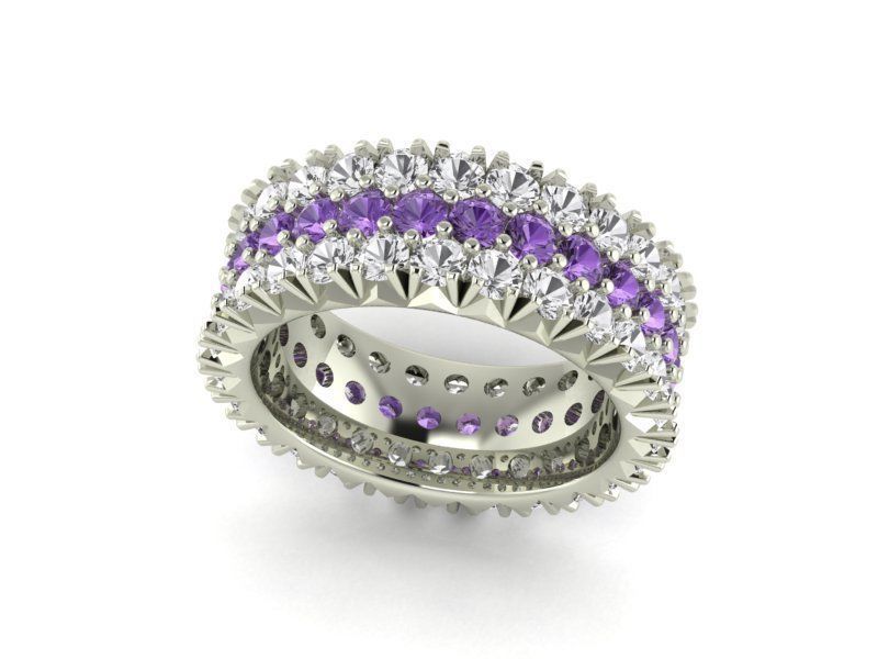 pave ring 232 jewelry luxury precious gift shining engagement jewel brilliant diamond printable gold fashion beauty diamonds rings wedding 3D print model - Mito3D