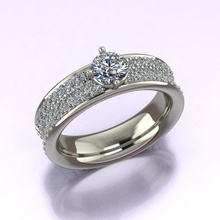 pave ring b jewelry gold platinum brilliant precious diamond engagement rings wedding jewellery jewel sapphire emerald amethyst ruby gems cnc cam cad 3d print model - Mito3D