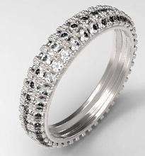 ouvrir l'anneau de l'éternité complet bijoux les anneaux pave la bande des beaux dainty le concepteur 3d print model - Mito3D