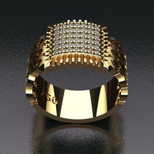pavimentar anillo hombre joyería joya diamante oro hombres mujer plata lujo Boda imprimible 3d Moda platino hermoso anillos 3d print model - Mito3D
