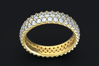 spianare anello gioielli gemma diamante stesa moda etsy di sesso femminile d'oro matrimonio fidanzamento stile band l'eternità la sterlina da sposa ct giro bene anelli 3d print model - Mito3D