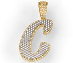 pave setting letter flowersetting curved font curvedfont custom pendant charm lettercharm letterpendant letterfont lettercustom lettermodels charmduble dublelayered custompendant curvedfontpendant curvedpendant jewellery 14k 18k jewelry pendants 3d print model - Mito3D