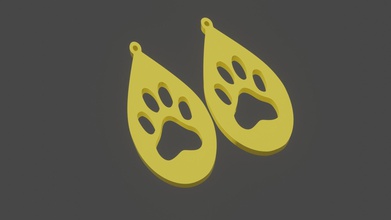 paw earings 3d printed gadget 2020 constellation gold silver pendant jewelry symbol fashion beauty necklace pendants sign various models earrings 3d print model - Mito3D