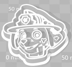 paw patrol cookie cutter details marshal house marshall nickelodeon play doh kids kitchen dining 3d print model - Mito3D