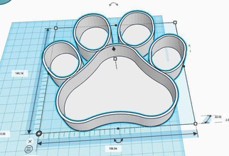 paw print candy bar container house cookie cutter kitchen dining 3d print model - Mito3D