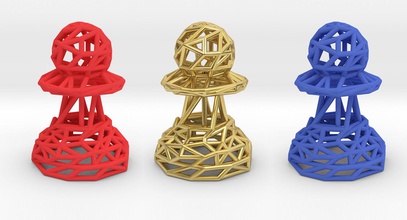 empeñar ajedrez conjunto piezas 3d impresión trozo único geométrico modelos impreso geometría tecnología diseño arquitectos mamunur rashid xeebone juegos juguetes 3d print model - Mito3D