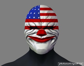 payday 2 dallas hoxton mask halloween cosplay helmet stl file costume monster scary heist game toys henchmen bozo games 3d print model - Mito3D