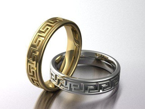 payment plan custom jobs - classic meandre ring jewelry gold wedding rings 3d print model - Mito3D