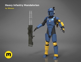 paz vizla heavy infantry mandalorian bundle starwars star wars costume cosplay armor blaster cannon helmet wearable warrior soldier jetpack games toys 3d print model - Mito3D
