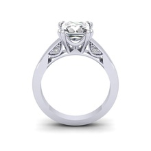 pc centre croissants diamant engagement mariage solitaire mode bijoux anneaux 3d print model - Mito3D