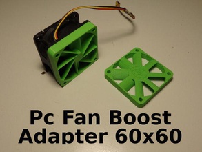 pc Ventilator Druck Boost Adapter 60x60x10mm Technologie Hobby DIY 3d print model - Mito3D