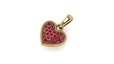 pd heart v2 rubis cœur pendentif or bijoux imprimable argent diamant bijou gemme platine collier vêtements mode bague sterling goujat 3d cadeau valentin pendentifs 3d print model - Mito3D