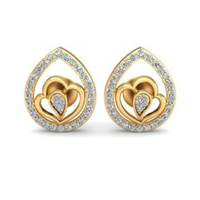 pe-1690 jewelry jewellery diamond stone gems earing earings round studs baali earrings 3d print model - Mito3D