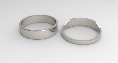 Paz casal anel platina polido joalheria moda Casamento ouro luxo acessório dedo gravado texto argolas 3d print model - Mito3D