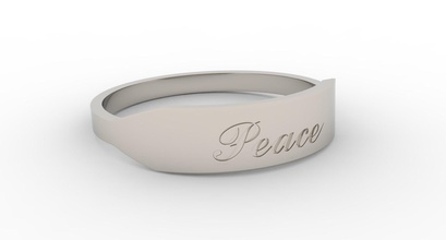 pace squillare femmina platino lucidato attività commerciale argento arte design plastica gioielleria moda isolato inciso dito anelli 3d print model - Mito3D