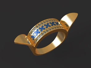 la paix min anneau d'or bijoux or shining illustration de conception luxe art imprimable livre sterling chimie unique rédigé d'origine les anneaux 3d print model - Mito3D