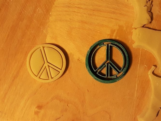 frieden zeichen plätzchen cutter symbol hippie keks lebkuchen protonik kekse gebacken bäckerei backen küche essen haus 3D print model - Mito3D