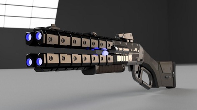 casque bleu futuriste pistolet lumières sommet apexlegends fusil pompe sg jeux jouets jeu accessoires 3d print model - Mito3D