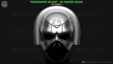 pacificador capacete john cena mascarar suicídio pelotão dc histórias quadrinhos brinquedos traje acessórios cosplay jogos esporte sangrento 3d print model - Mito3D