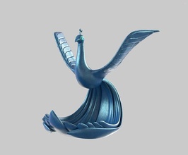 peacock - tripitaka altar stand statue tail feather base peafowl elegant mahamayuri art sculptures 3d print model - Mito3D